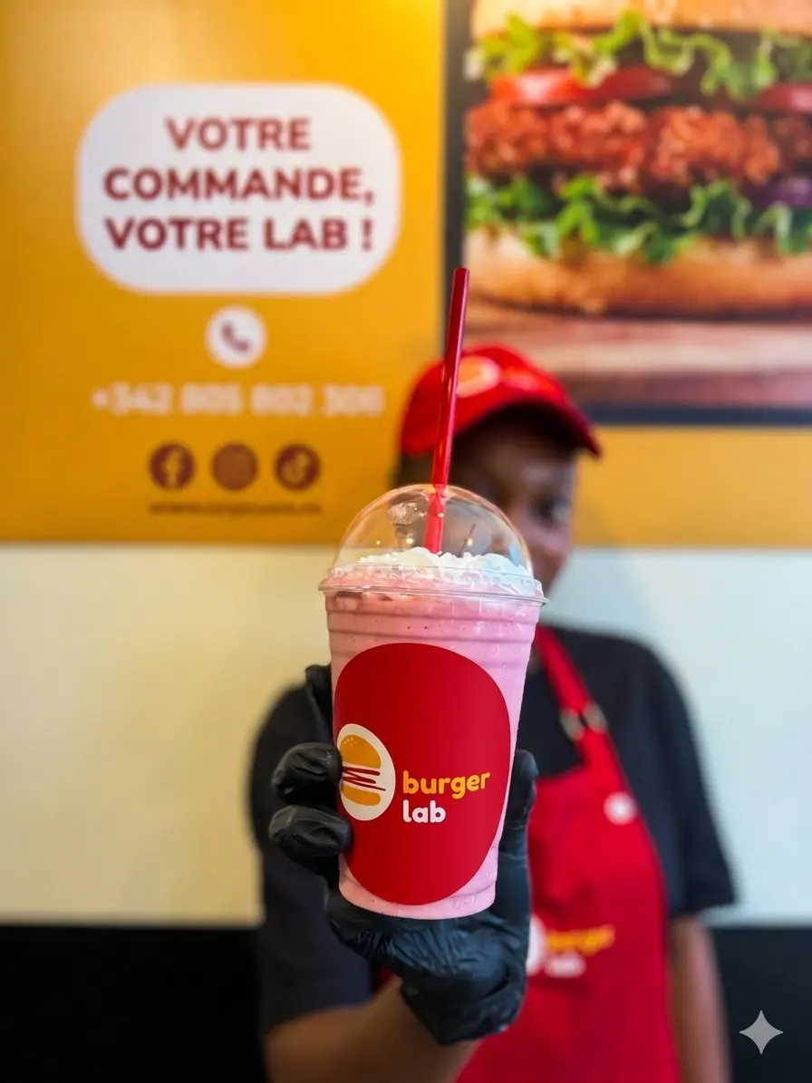 Colorful Burger Lab beverage